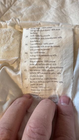 2 Unidades Relleno nórdico plumón cama 90/110