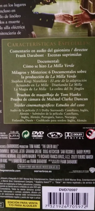 DVD La Milla Verde Edición Especial 2 Discos