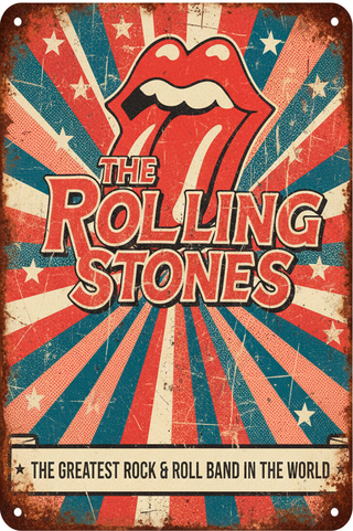 Chapa Vintage Rolling Stones 20x30cm