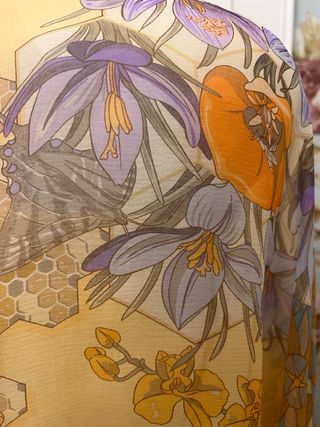 Pañuelo Hermes 140cm Seda Estampado Floral