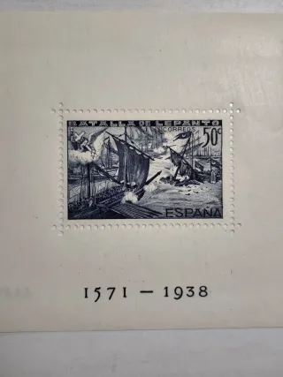 Hojas sellos 1938 Batalla de Lepanto.