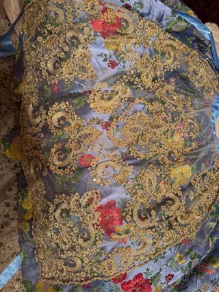 Traje de Fallera Azul y Multicolor