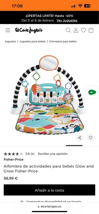 Alfombra Actividades Fisher Price Kick & Play