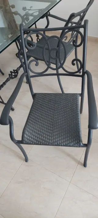 Mesa Forja y Cristal + 4 Sillas