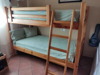 Litera de madera natural