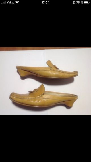 Zapatos Mocasines Flexibles Beige/Amarillo