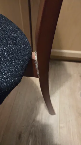 4 Sillas Comedor Madera y Tela