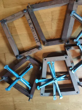 Prensas madera raquetas tenis colección decoración