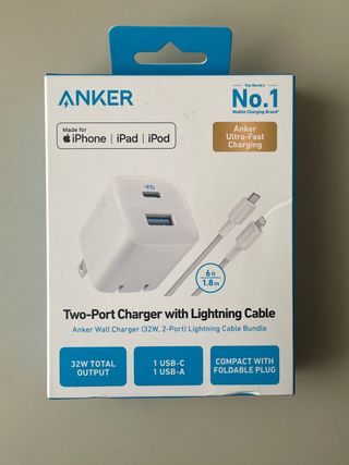 Cargador Anker 2 Puertos USB-C y USB-A