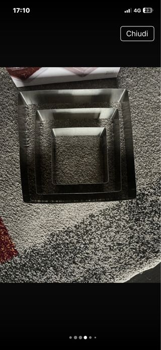 Set tre stampi per torte acciaio inossidabile