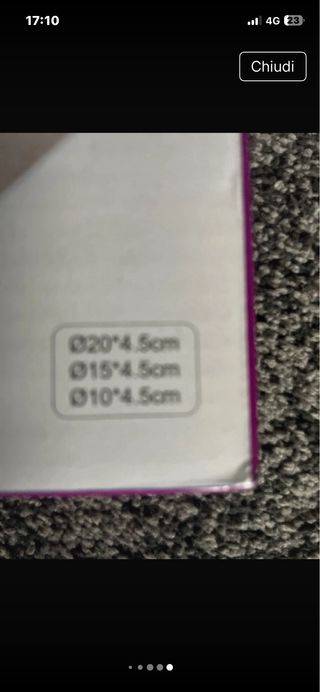 Set tre stampi per torte acciaio inossidabile