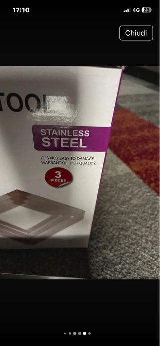 Set tre stampi per torte acciaio inossidabile