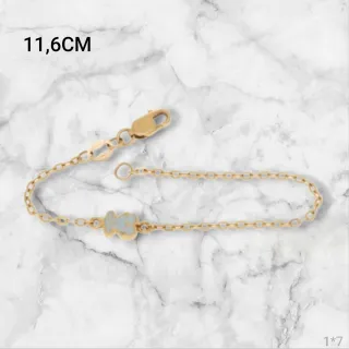 Pulsera Tous Infantil Oro 18K Osito Azul