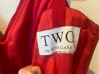 Vestido Rosa Clara Rojo Gasa Boda/Fiesta