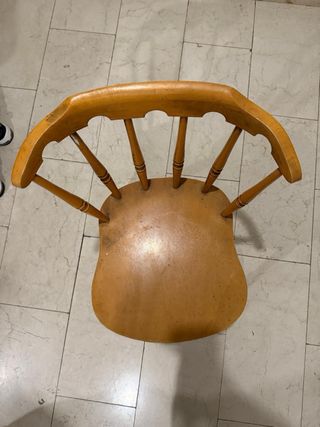 Silla rústica de madera maciza estilo vintage