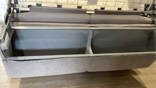 Divano letto 3 posti grigio tessuto