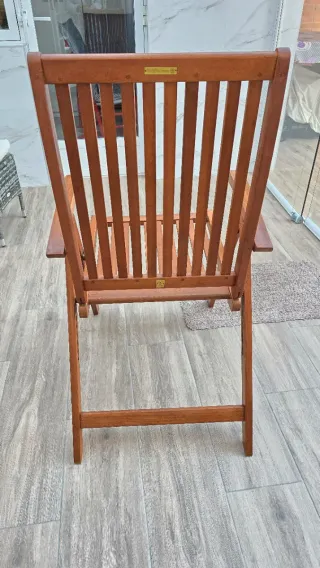 Sillón de jardín de madera reclinable