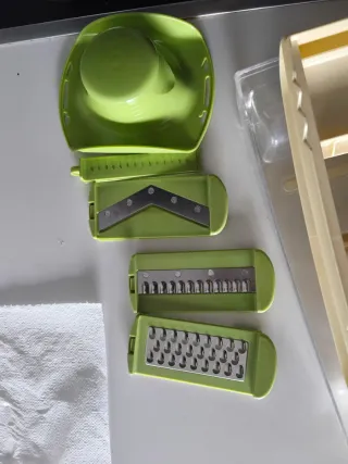 Mandolina Cortador Verduras Beige/Verde