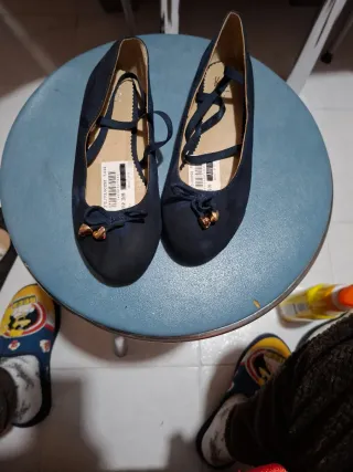 Zapatos Bailarinas El Corte Inglés Azul Talla 33