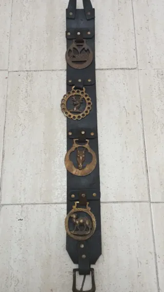 Correa de cuero para caballos con adornos