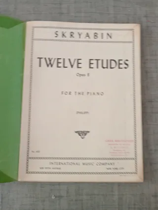 Skryabin 12 Estudios Op. 8 Partitura Piano
