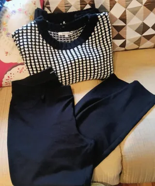 Jersey blanco y negro+Regalo pantalón