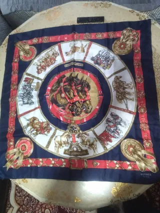 Pañuelo Hermes Caballos Azul Multicolor