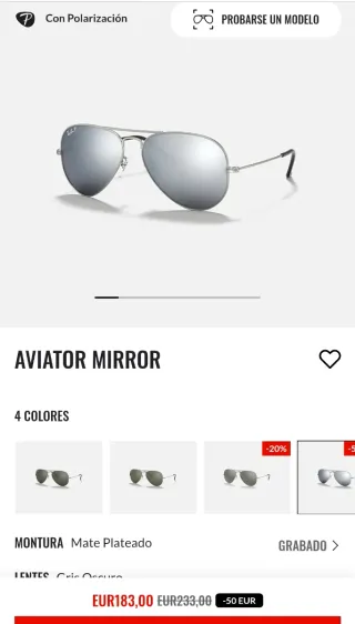Gafas de sol Ray-Ban Aviator Plata