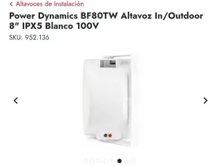 Altavoz Power Dynamics BF80TW Blanco