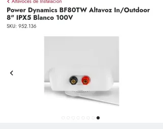 Altavoz Power Dynamics BF80TW Blanco