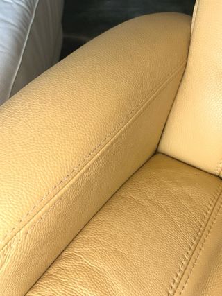 Sillón 100% Piel Giratorio Reclinable Beige