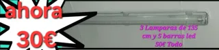 3 Lámparas LED 135cm + 5 Barras
