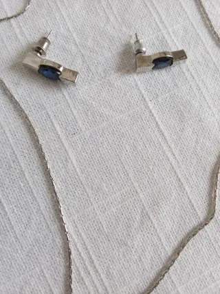 Conjunto Pendientes y Colgante Azul