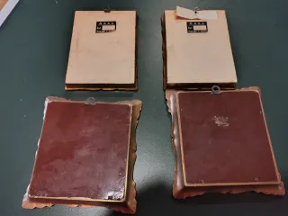 4 Cuadros Óleo Flores Marco Dorado.