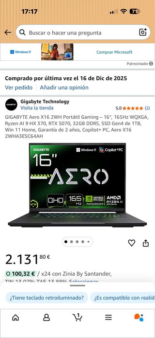 Gigabyte Aero X16 Portátil Gaming