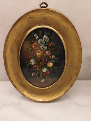 Cuadro antiguo dorado de madera