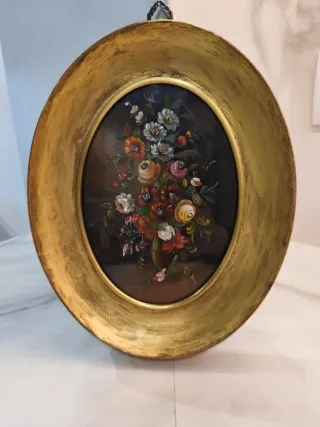 Cuadro antiguo dorado de madera