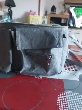Mochila para silla de paseo gris