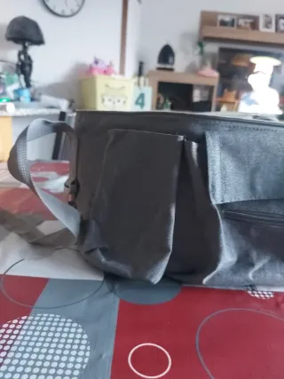 Mochila para silla de paseo gris