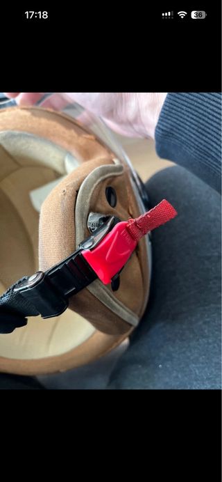 Casco Jet Scooter Blanco y Marrón