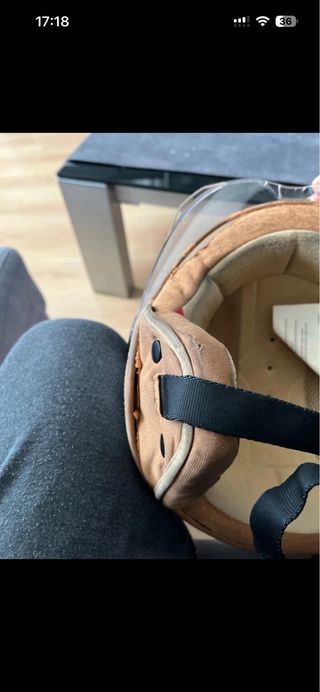 Casco Jet Scooter Blanco y Marrón