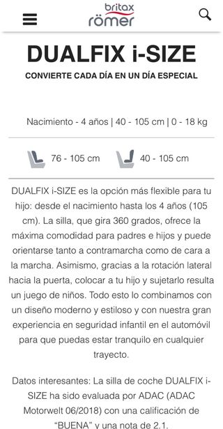 Silla Coche Romer Dualfix