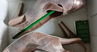 Sandalias Pitillo T38 rosadas y Plata