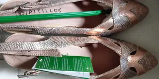 Sandalias Pitillo T38 rosadas y Plata