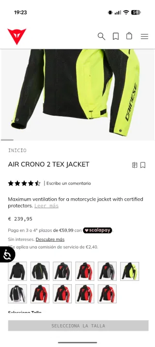 Chaqueta Dainese Verano Air crono 2 tex Talla 52