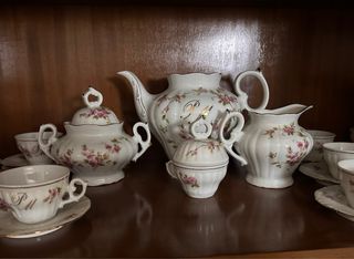 Juego de té porcelana floral