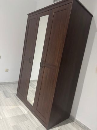 Armario wengue 3 puertas con espejo