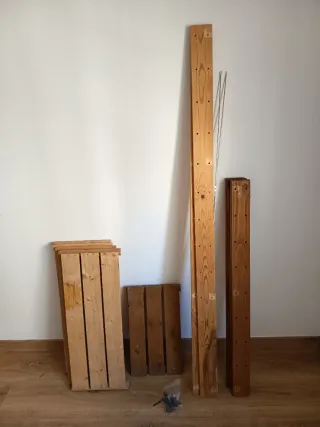 Estantería modular madera y metal