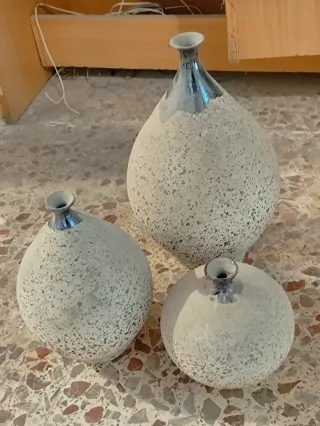 Conjunto 3 jarrones cerámica decorativos
