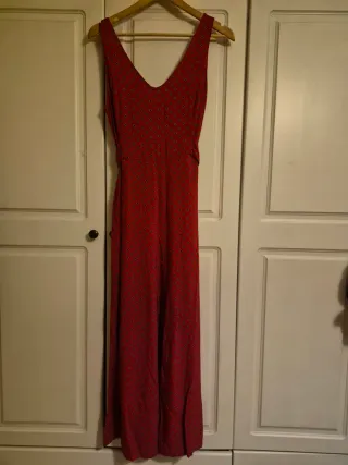 Mono largo rojo estampado